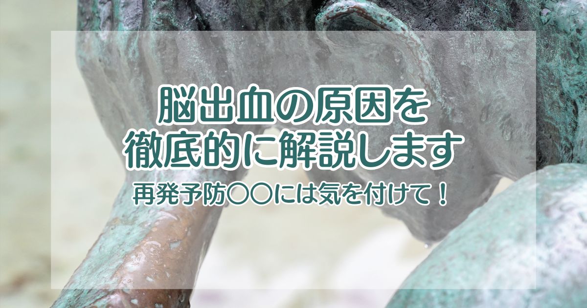 脳出血の原因を徹底的に解説します【再発予防○○には気を付けて！】